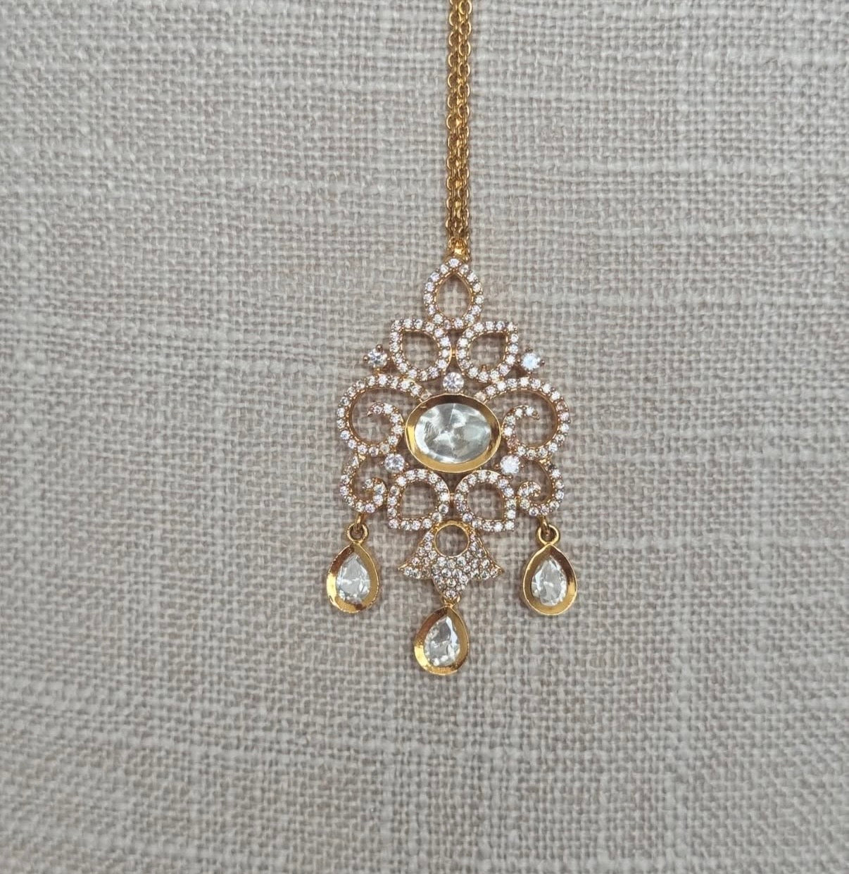 Pink Uncut Kundan Bridal Set