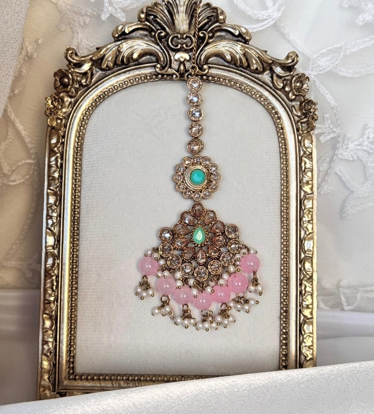 Polki Pink Mint Semi Bridal Set