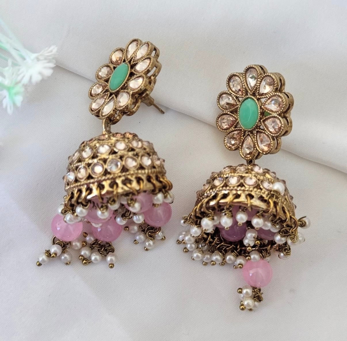 Polki Pink Mint Semi Bridal Set