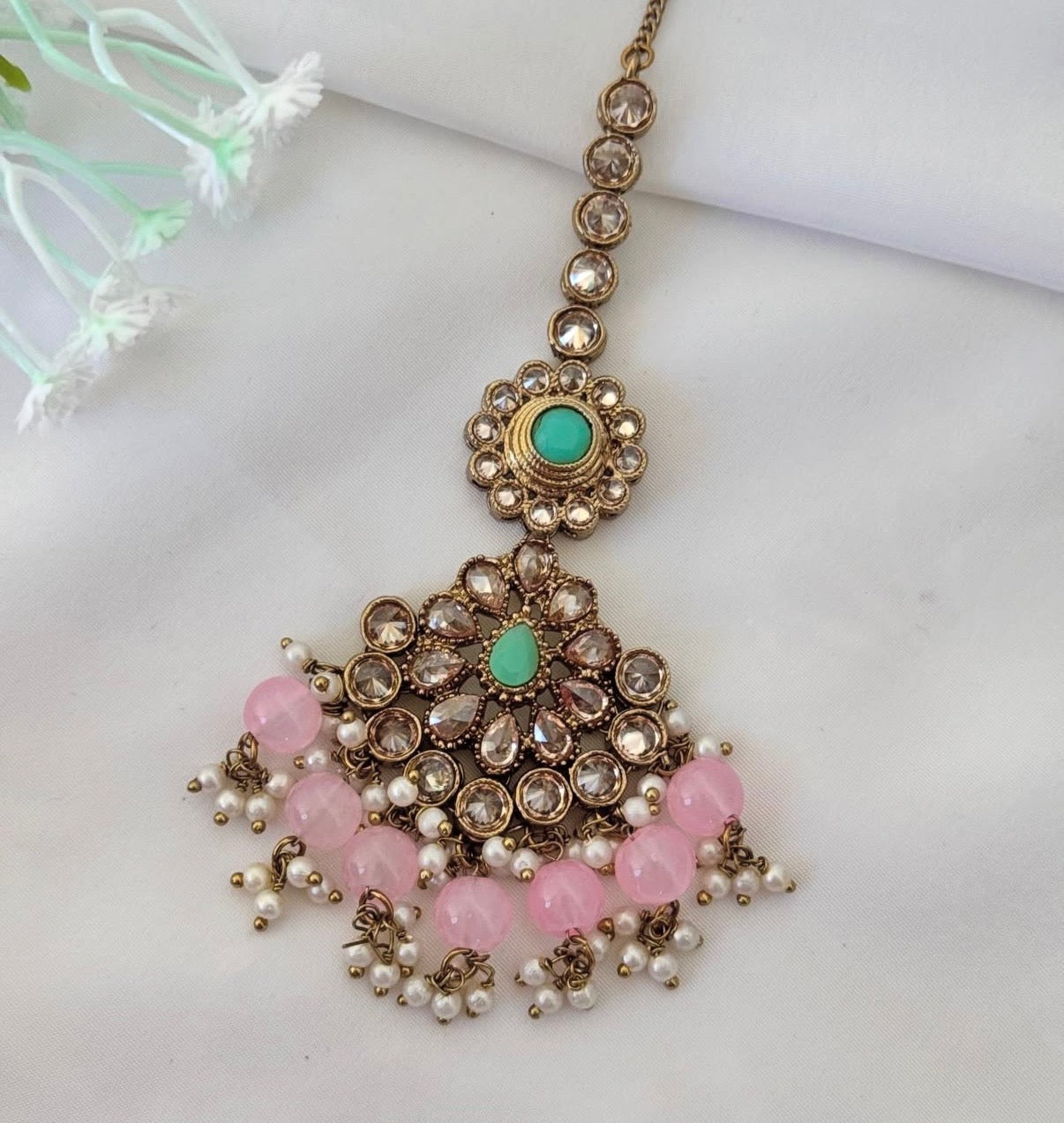 Polki Pink Mint Semi Bridal Set