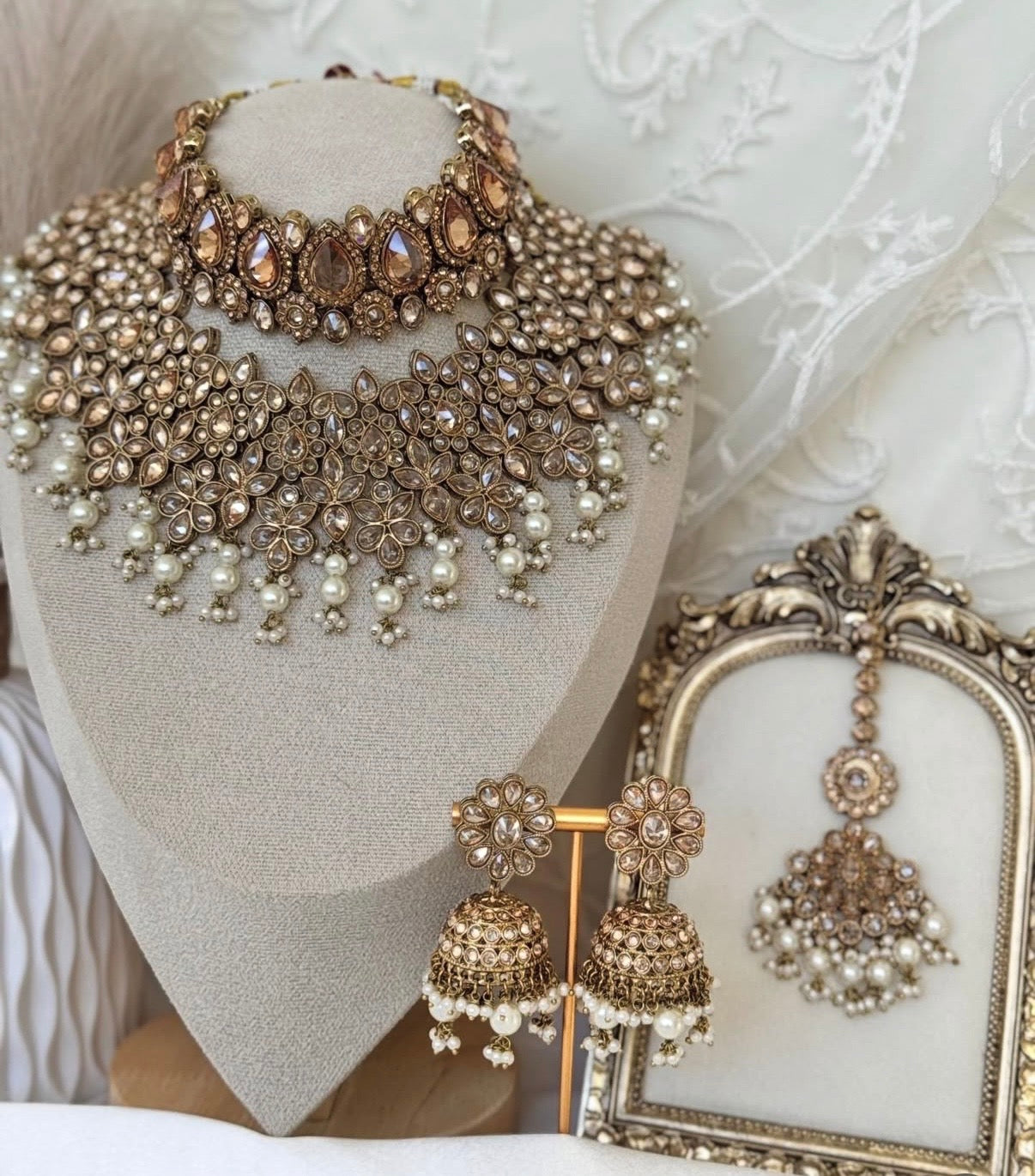 Golden Polki Semi Bridal Set