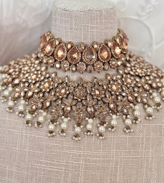 Golden Polki Semi Bridal Set