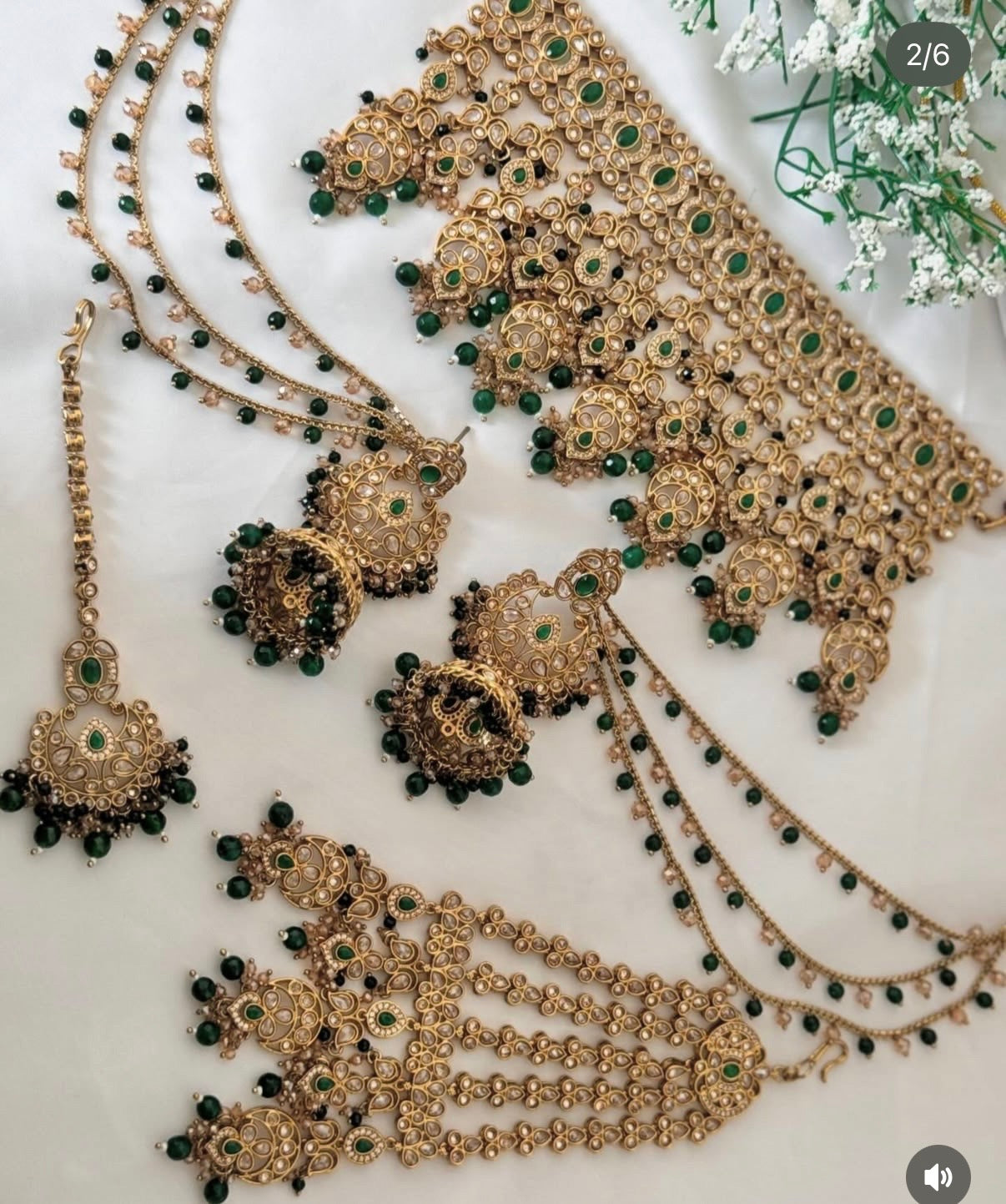 Polki Green Semi Bridal Set