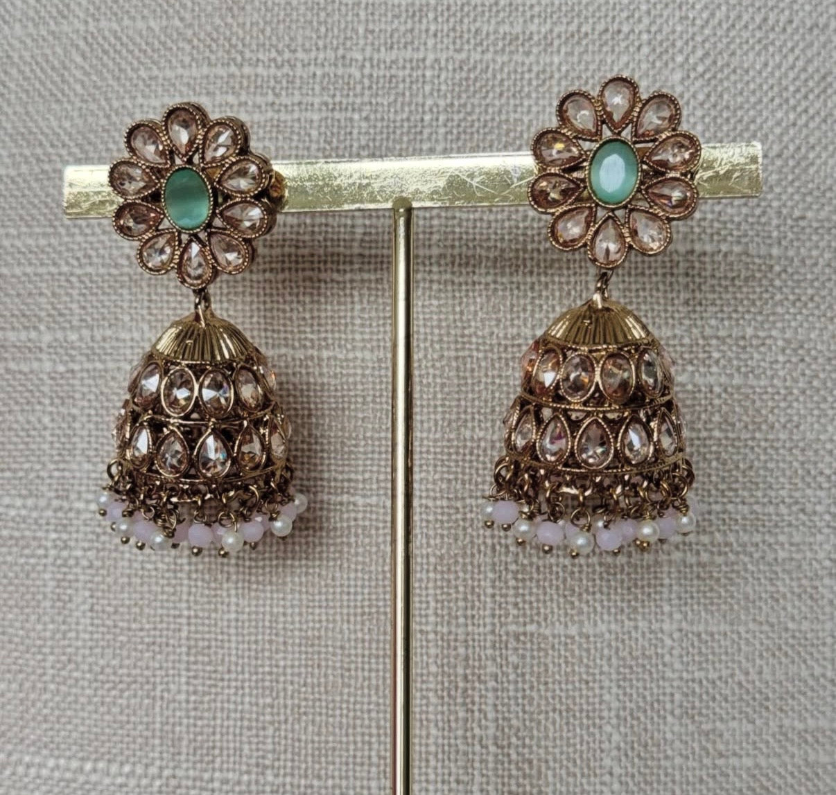 Polki Mint pink Semi Bridal Set