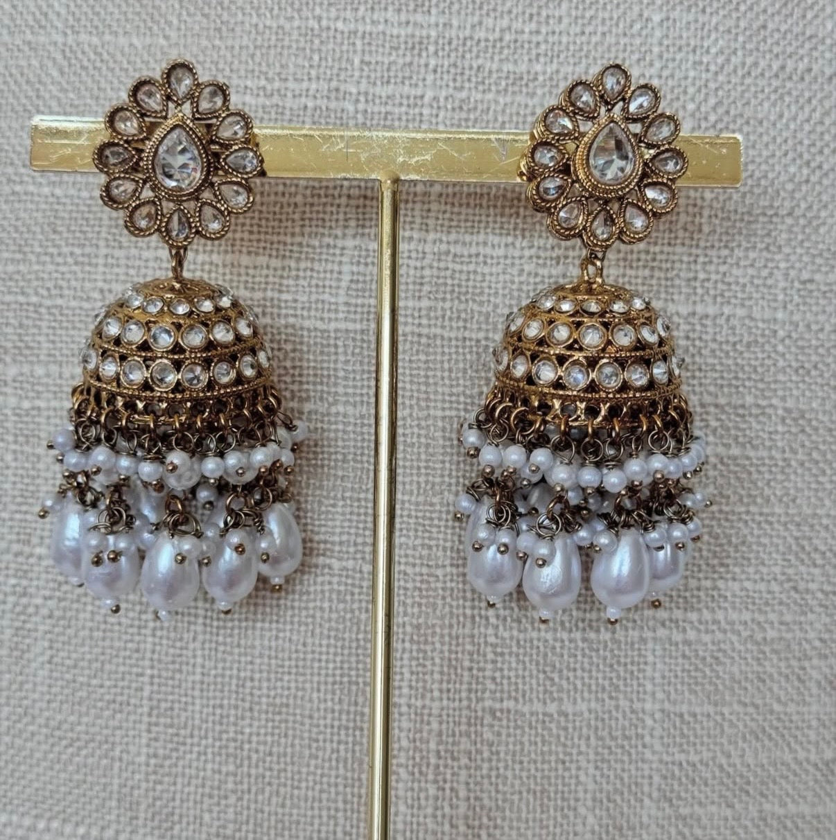 White Polki Semi Bridal Set