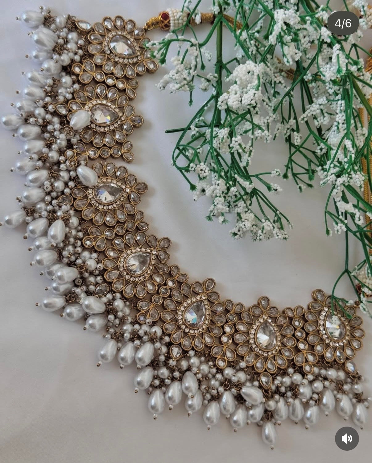 White Polki Semi Bridal Set