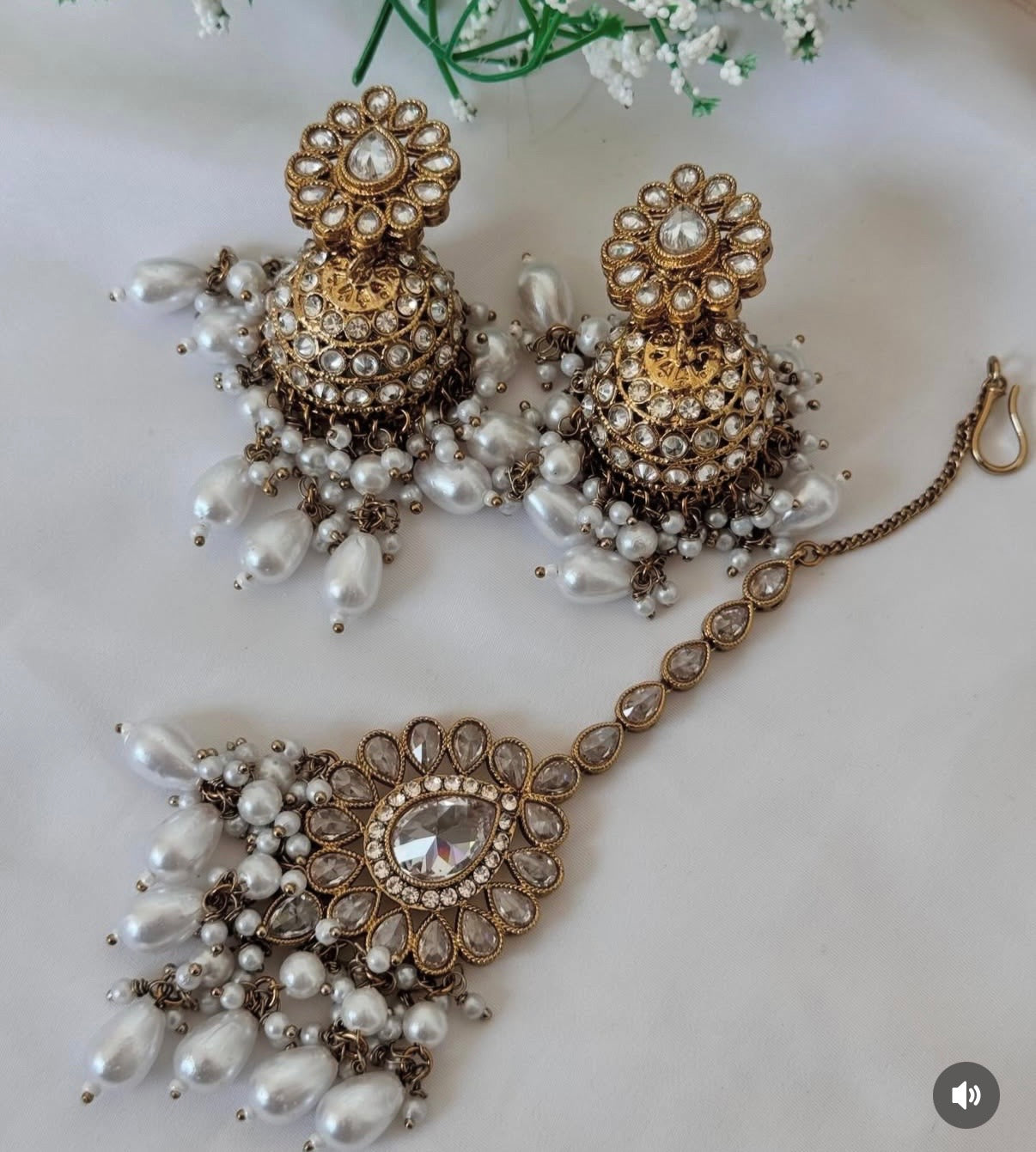 White Polki Semi Bridal Set