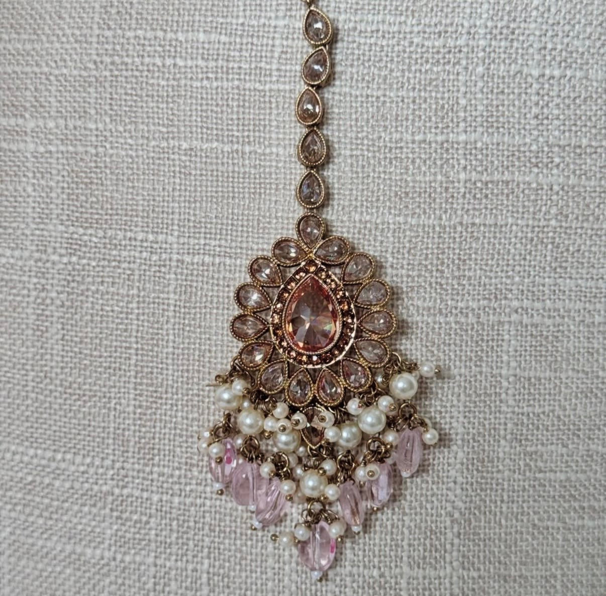 Pink Polki Semi Bridal Set