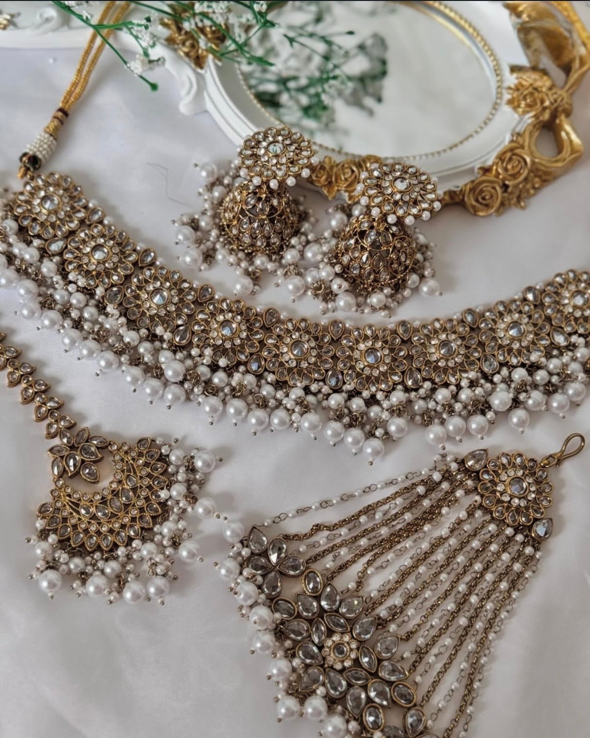 Mehar White Polki Semi Bridal Set
