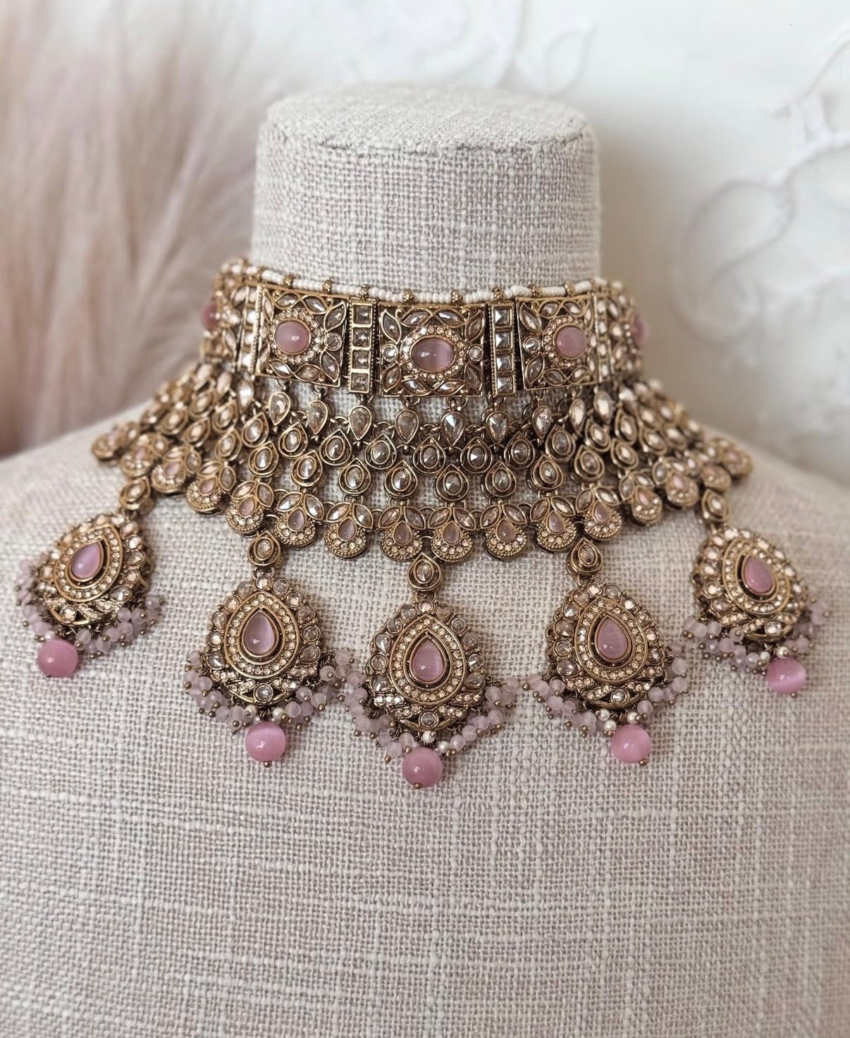 Amber Pink Polki Set