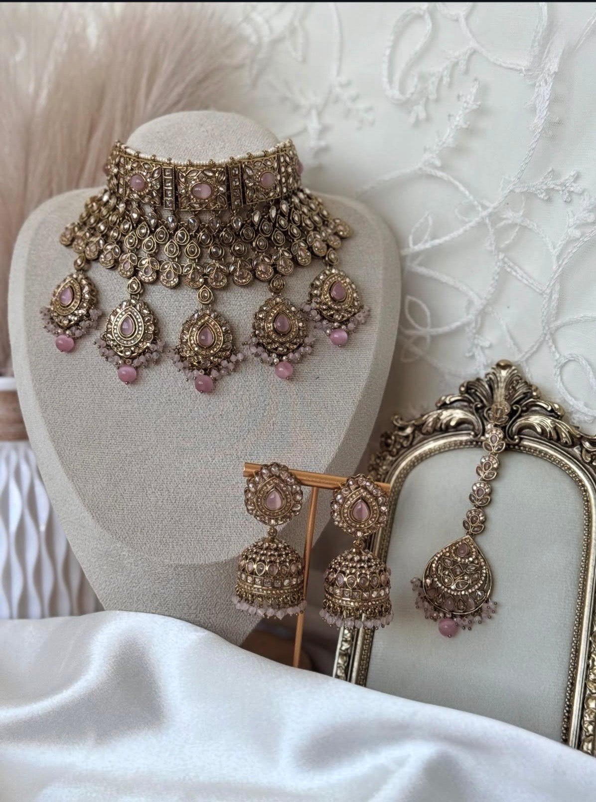 Amber Pink Polki Set