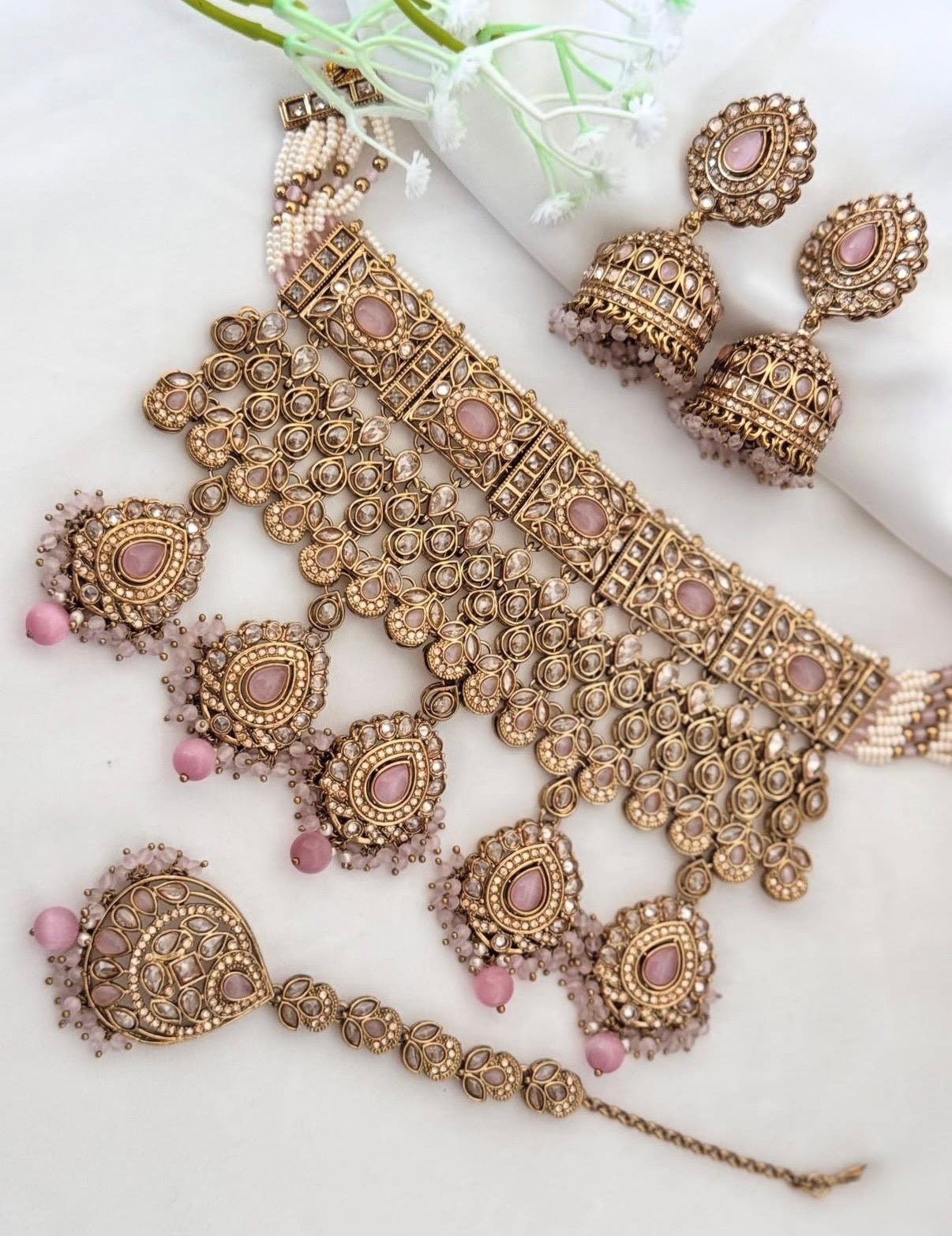 Amber Pink Polki Set