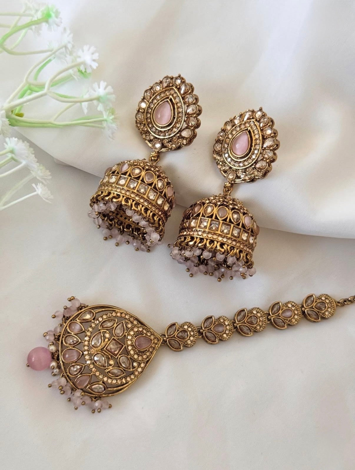 Amber Pink Polki Set