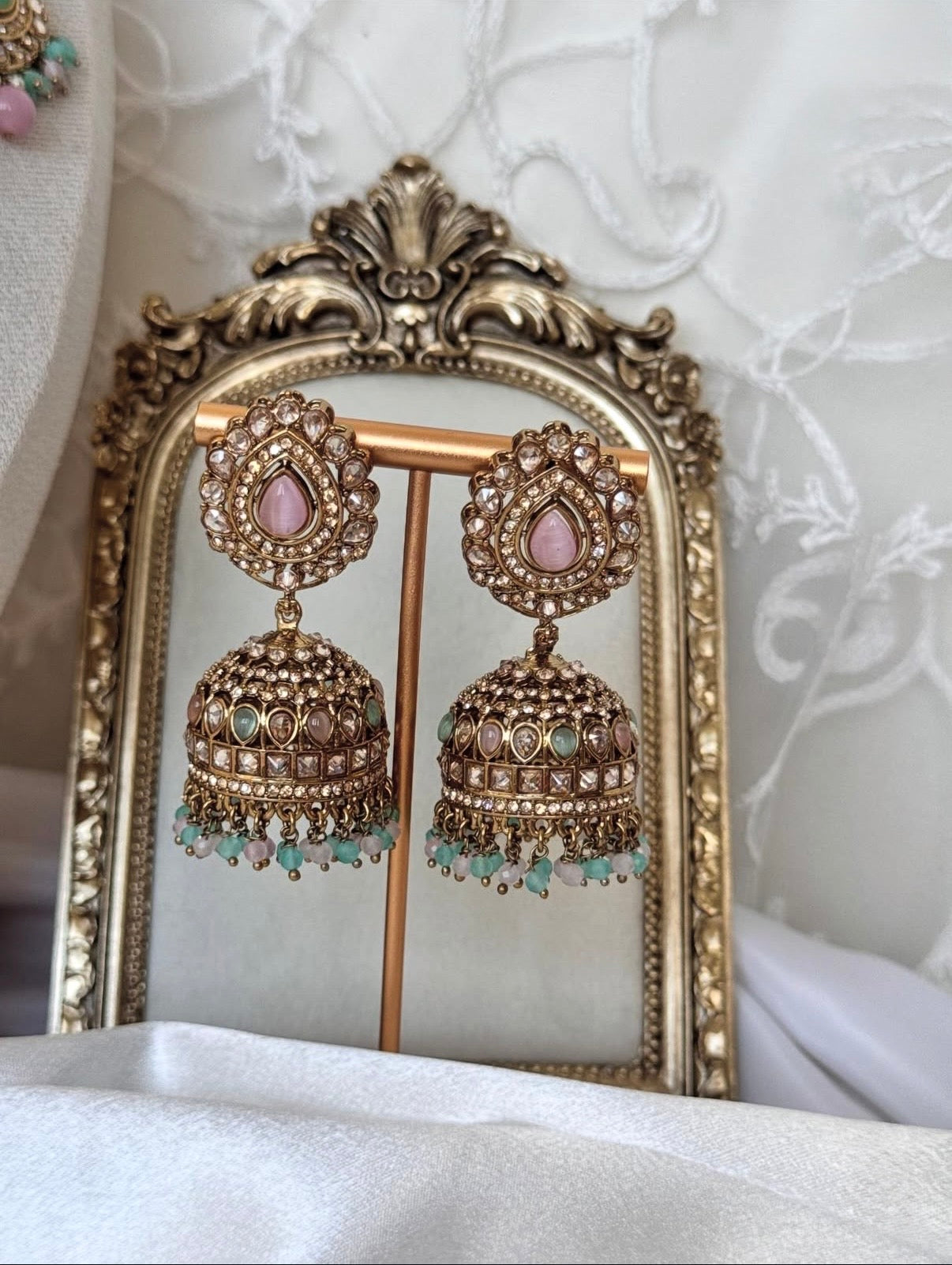 Amber Mint Pink Polki Set