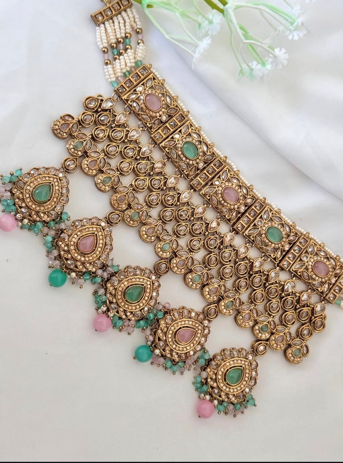Amber Mint Pink Polki Set
