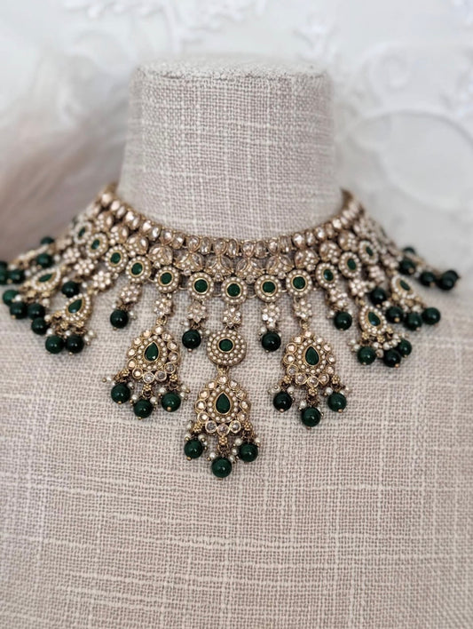 Dark Green Polki Set