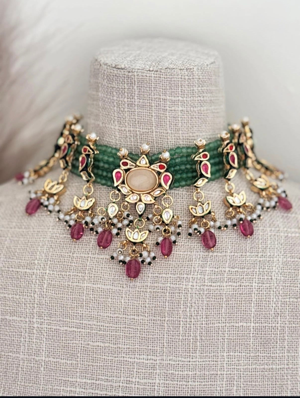 Amber Kundan Choker Set