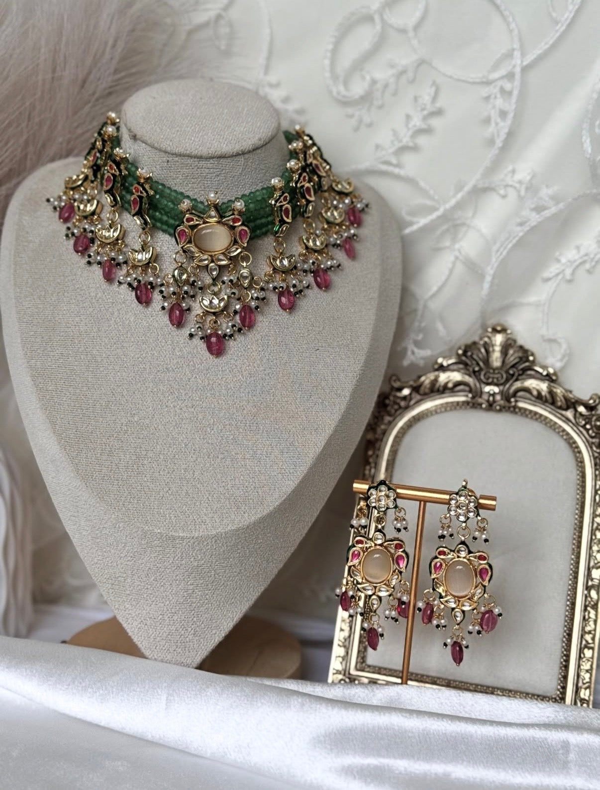 Amber Kundan Choker Set