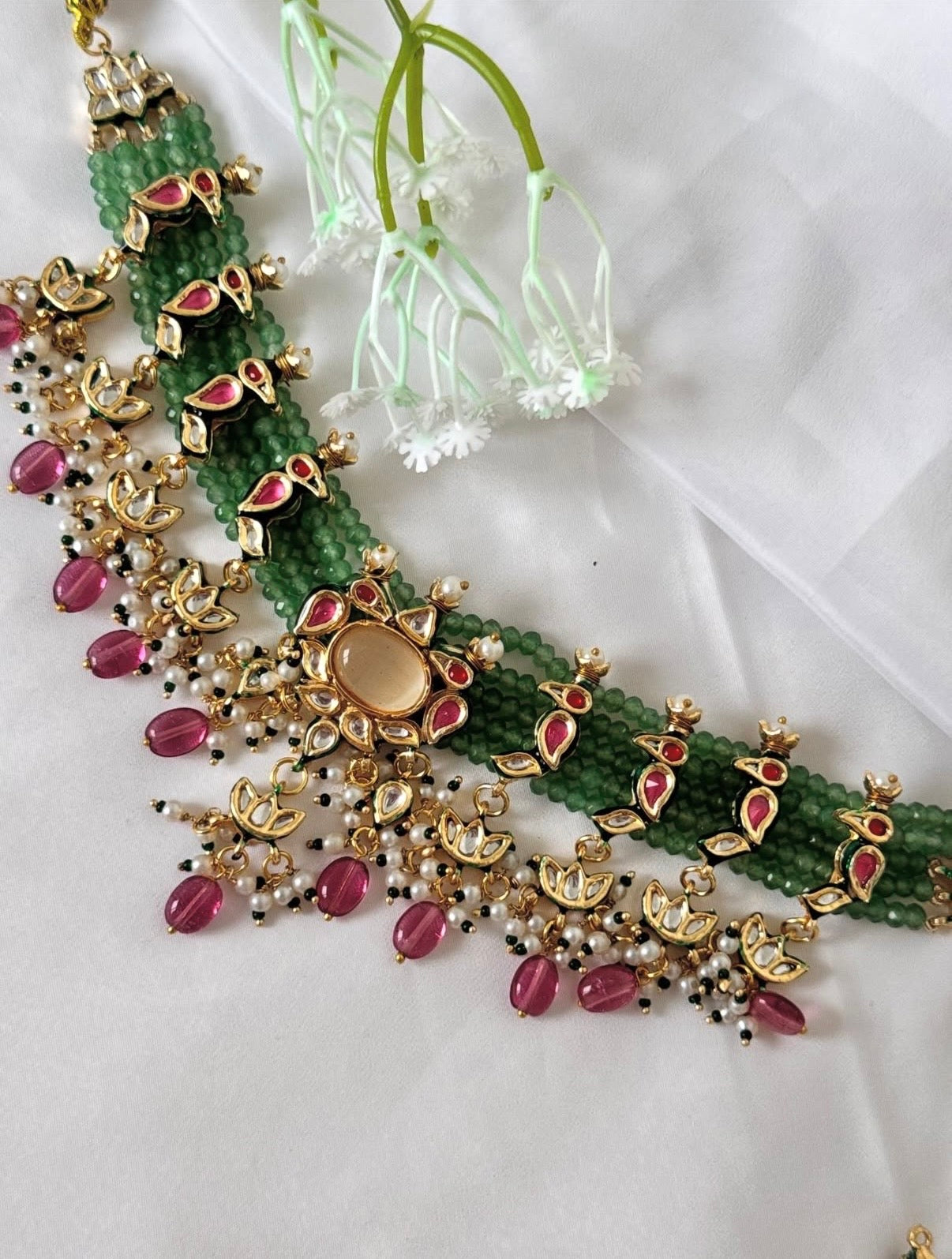 Amber Kundan Choker Set