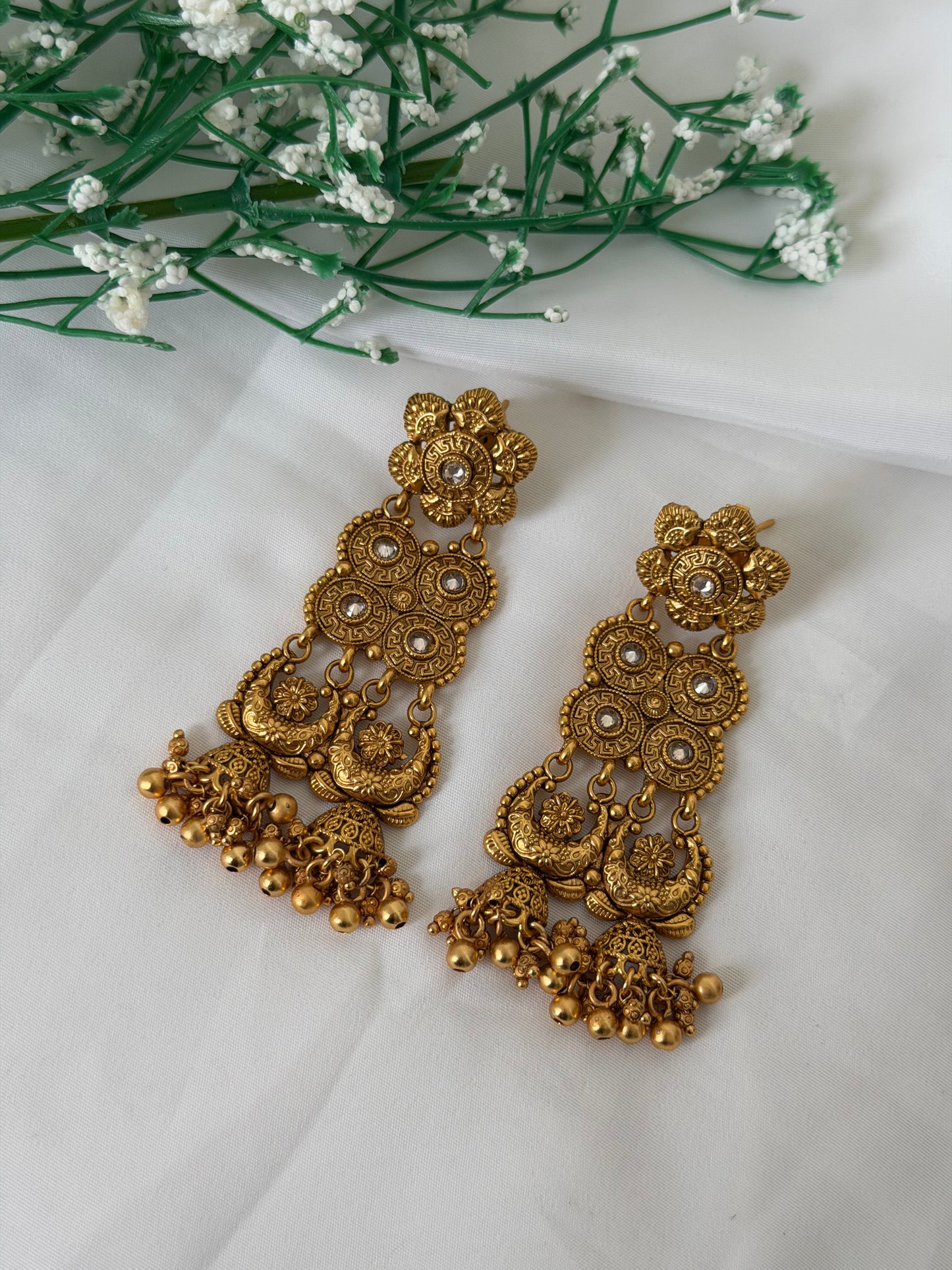 Matte Polish Gold Plated Bridal Set