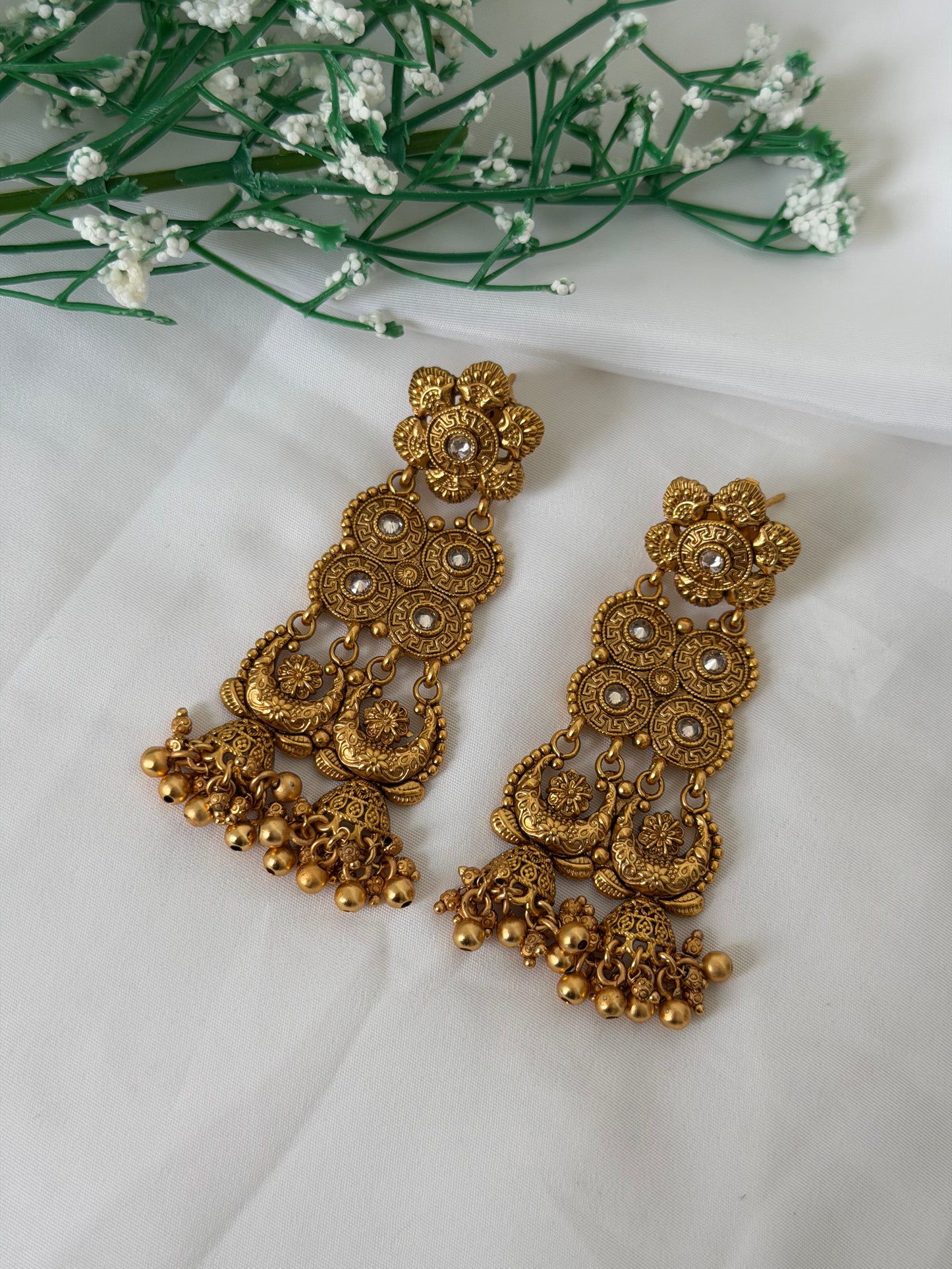 Matte Polish Gold Plated Bridal Set