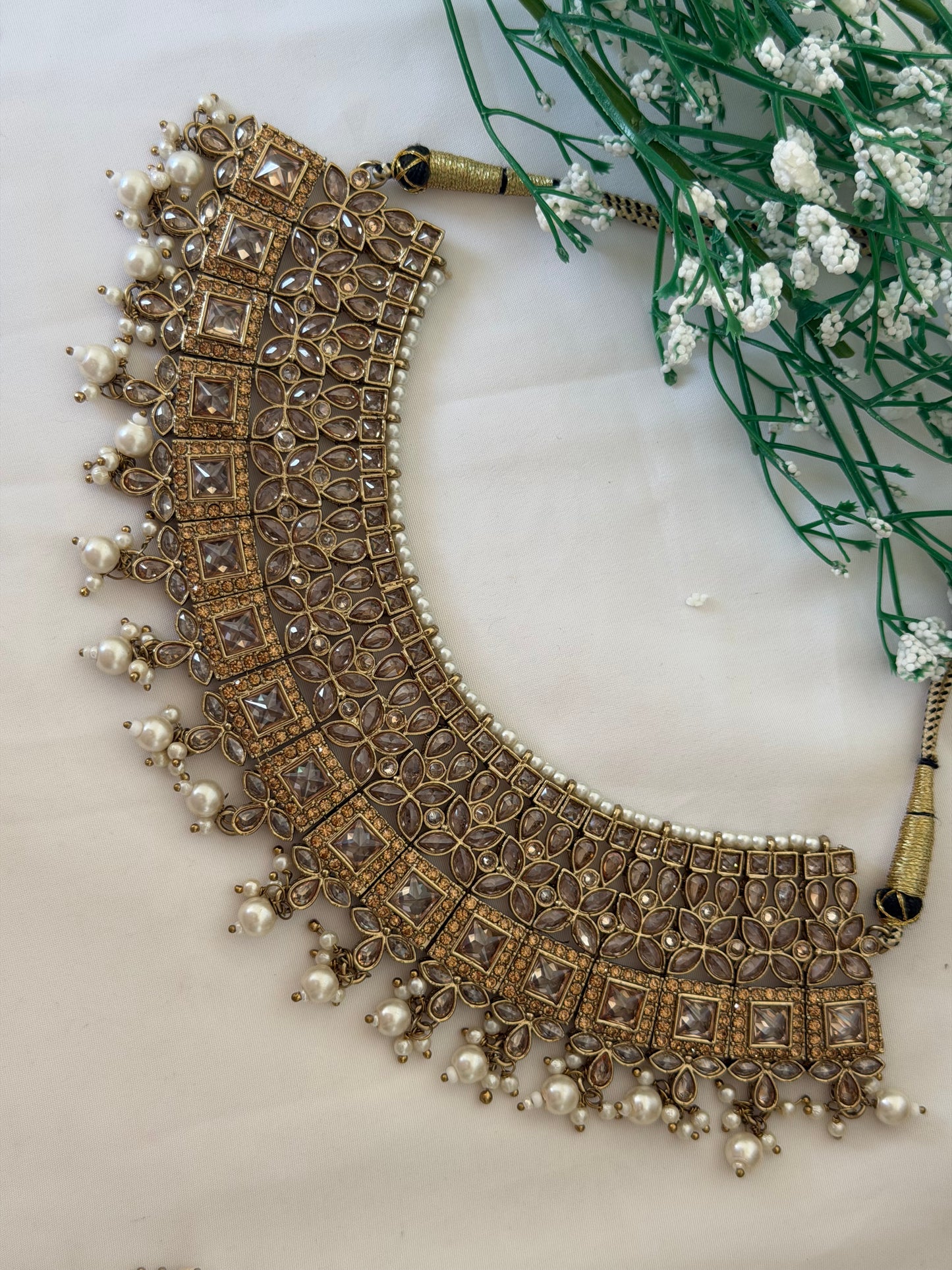 White  Polki Bridal Set