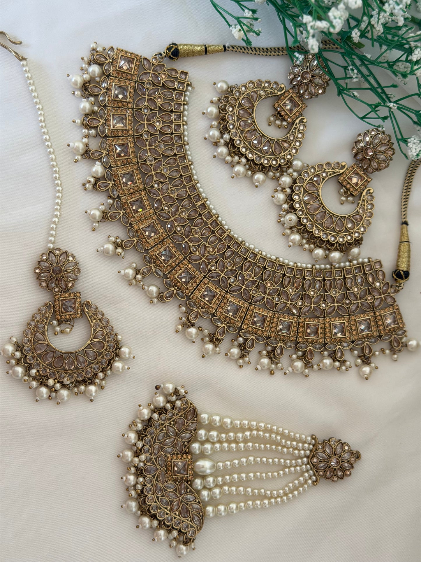 White  Polki Bridal Set