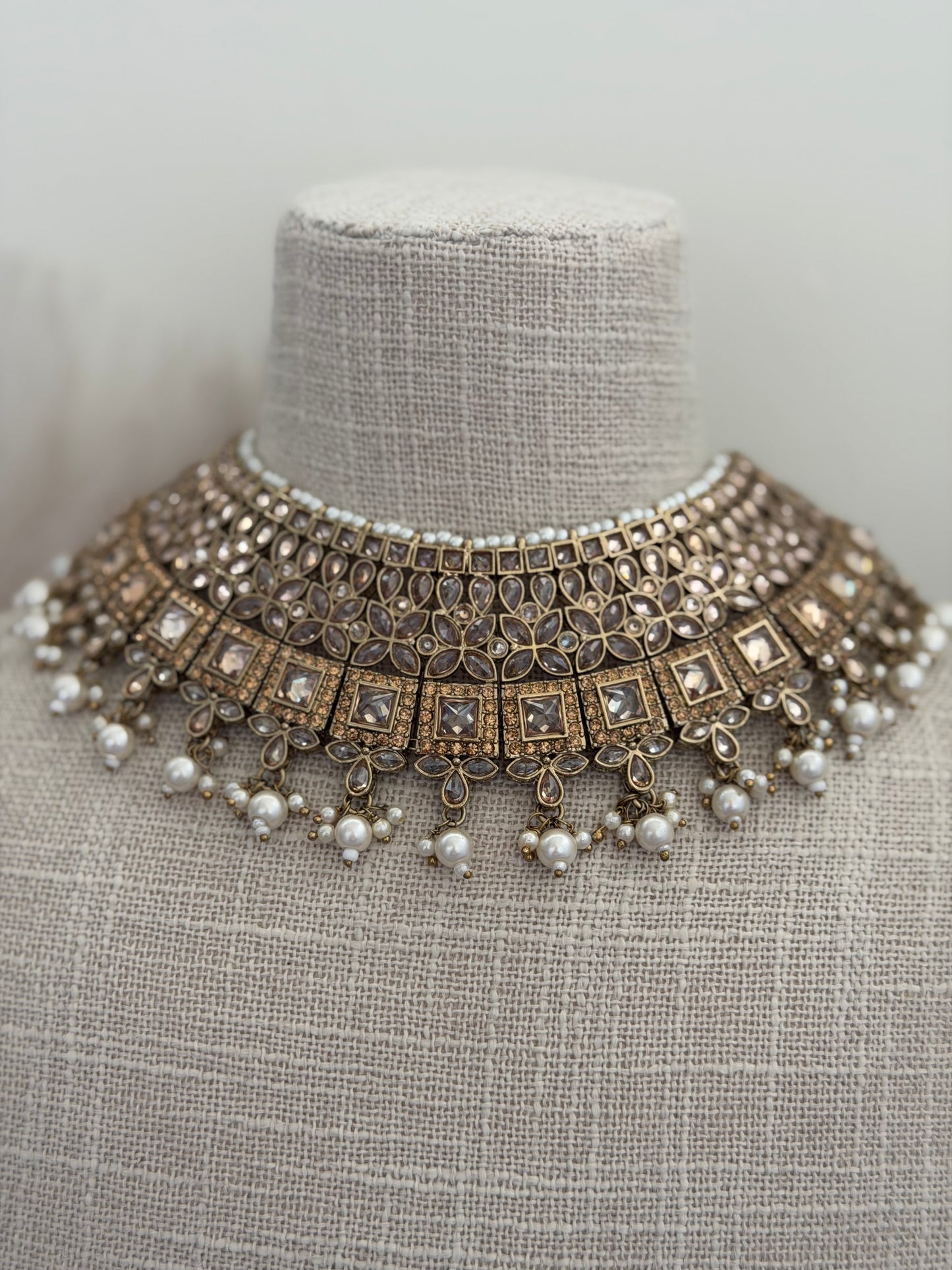 White  Polki Bridal Set