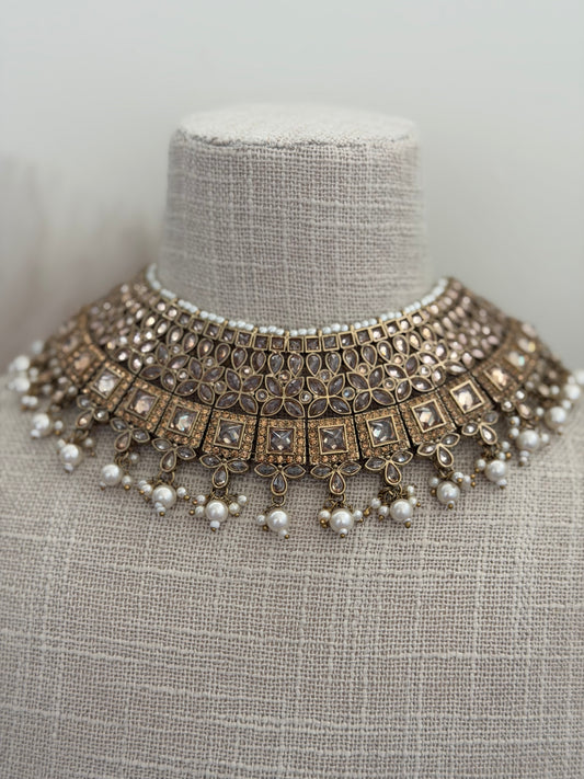 White  Polki Bridal Set