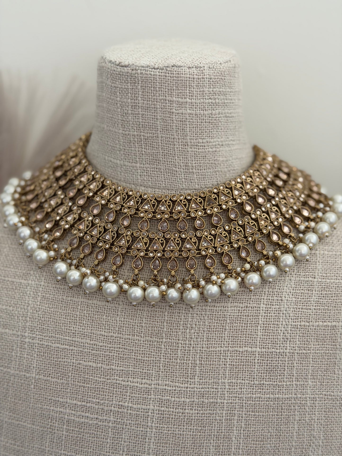 White Polki Bridal Set