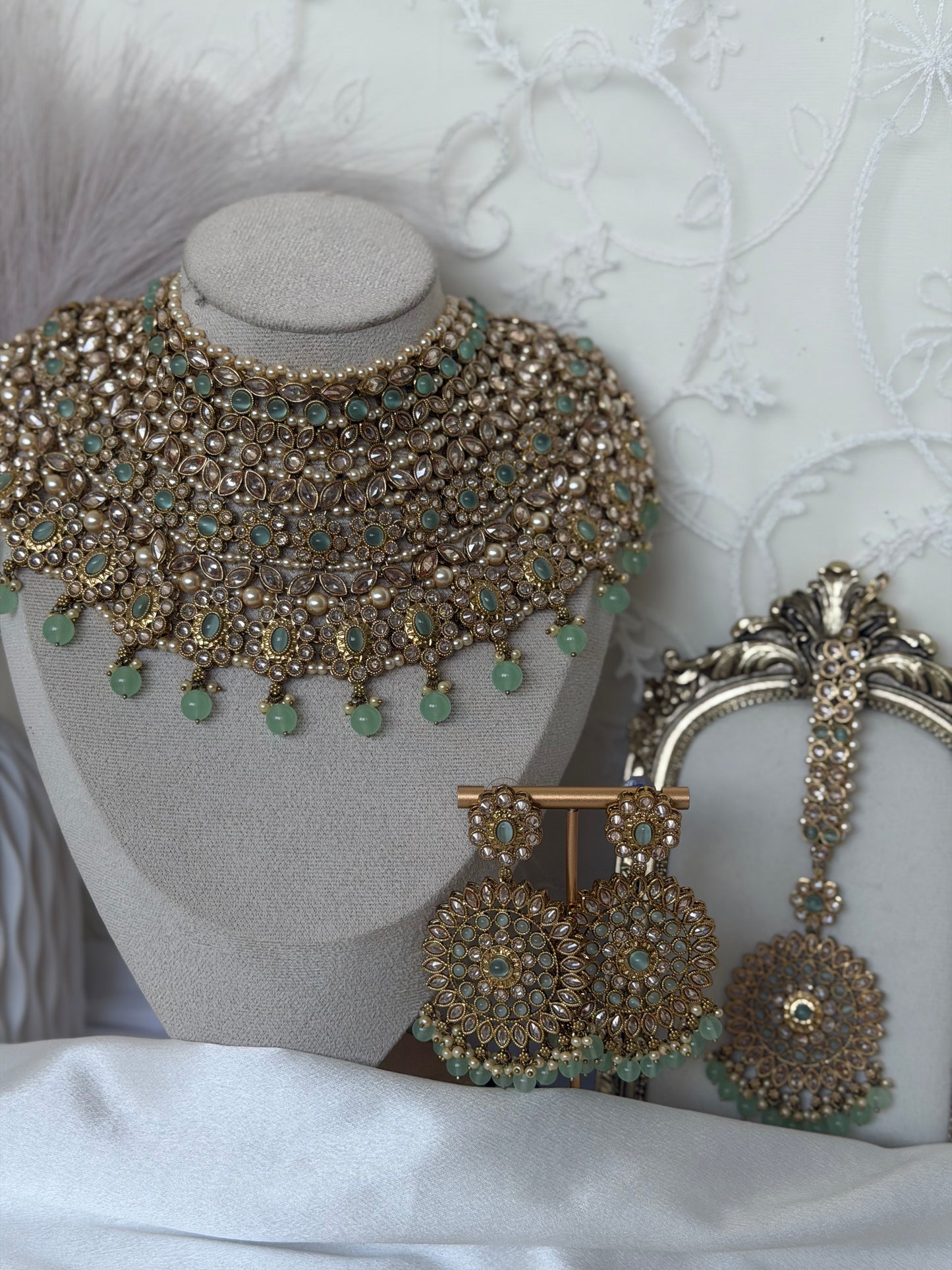 Polki Mint Bridal Set