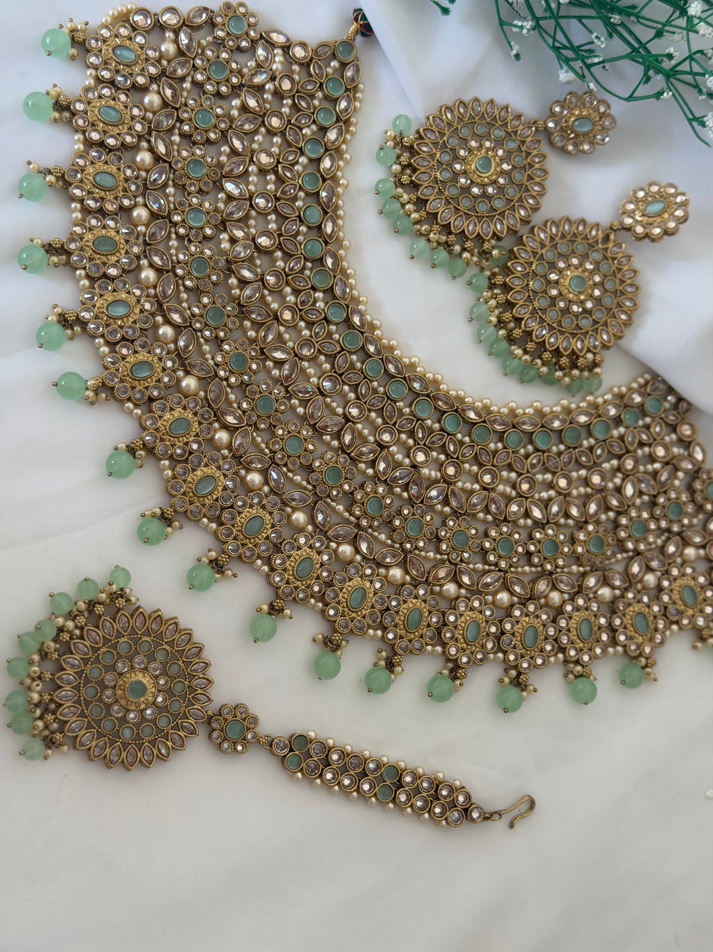 Polki Mint Bridal Set
